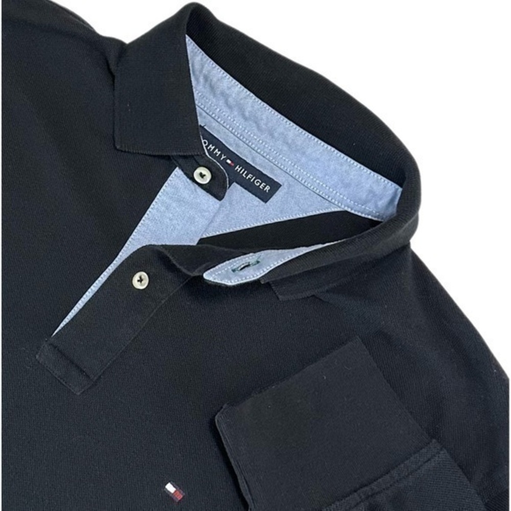 Tommy Hilfiger Black Long Sleeves Polo Sz L